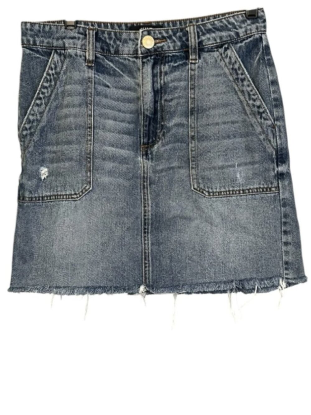 Kut from the Kloth Distressed Blue Denim Raw Hem Mini Skirt Size 2 Western
